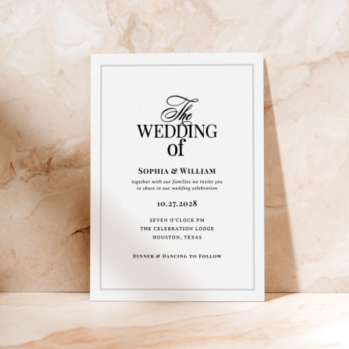 Classic Luxe | Formal Wedding Letterpress Invitation