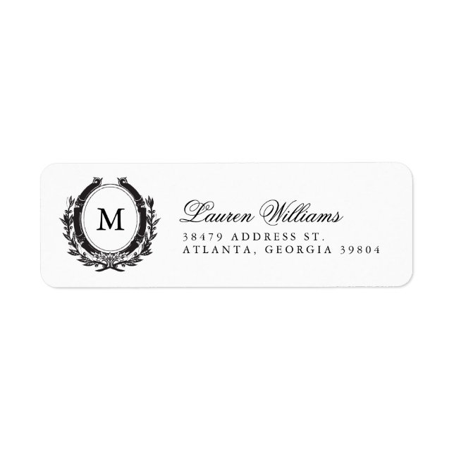 Classic Luxe Monogram Return Address Labels (Front)