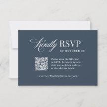 Classic Luxe | Navy Blue Scannable QR Code Wedding
