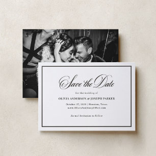 Classic Luxe Old Money Wedding Save the Date Letterpress Photo Cards