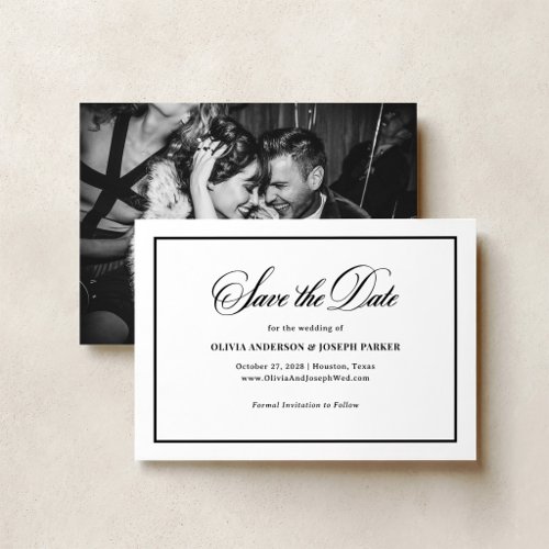 Classic Luxe | Old Money Wedding Save the Date Letterpress Photo Cards