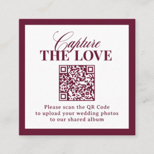 Classic Luxe QR Code Wedding Capture the Love Enclosure Card