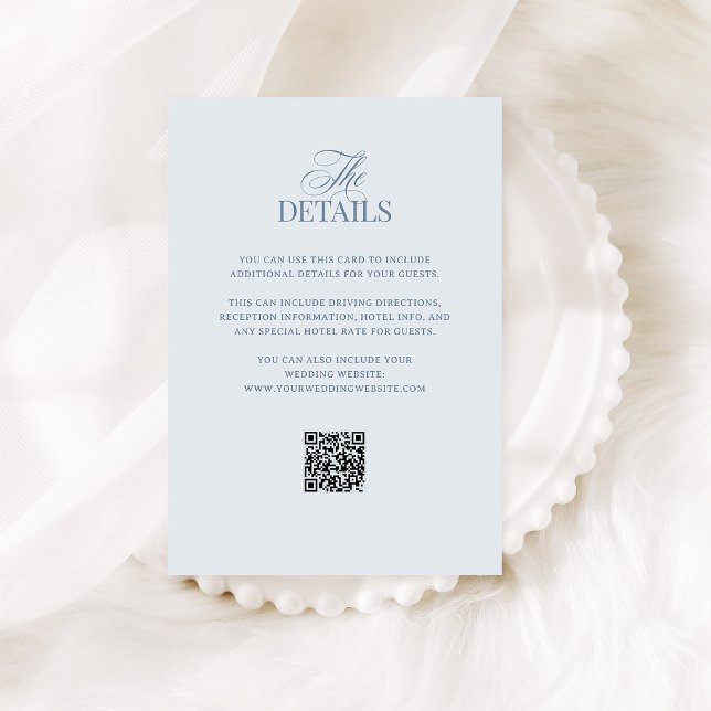 Classic Luxe | QR Code Wedding Guest Details Enclosure Card (Creator Uploaded)