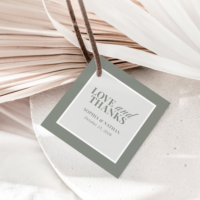 Classic Luxe | Sage Green Wedding Thank You Favor Tags (Creator Uploaded)