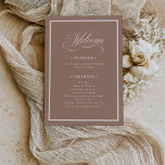 Classic Luxe | Soft Mocha Taupe Neutral Wedding Program<br><div class="desc">These elegant,  neutral palette wedding welcome programs feature an ivory cream border and a soft,  mocha taupe background. There is a mix of classic text and modern calligraphy for a classy and minimalist design perfect for your timeless,  formal or rustic wedding.</div>
