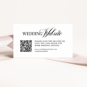 Classic Luxe Wedding Website QR Code Enclosure Card