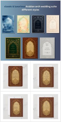 classic & luxurious Arabian arch wedding suite