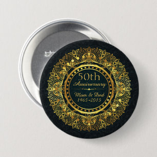 Classic Luxury 50th Wedding Anniversary Button
