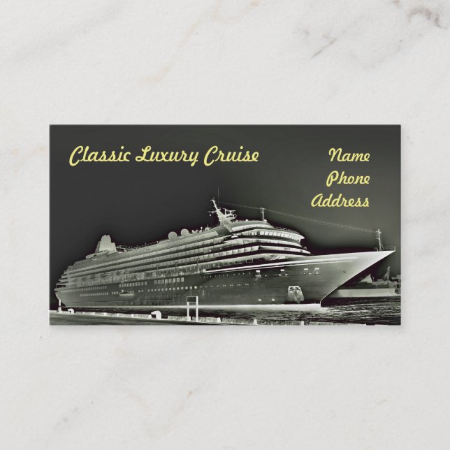 Classic Luxury Cruise Liner Business Card (Front)
