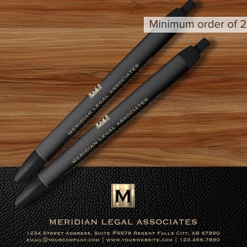 Classic Luxury Monogram Black Ink Pen