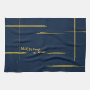 Classic luxury Navy and Gold Dinner? Kitchen Towel