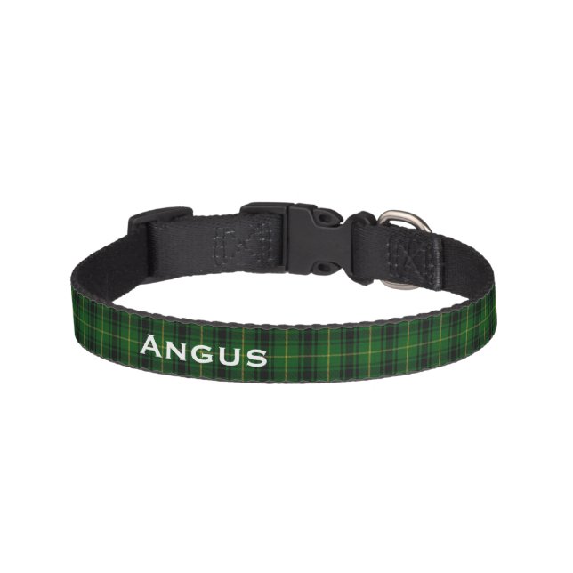 Classic MacArthur Tartan Plaid Custom Dog Collar (Front)