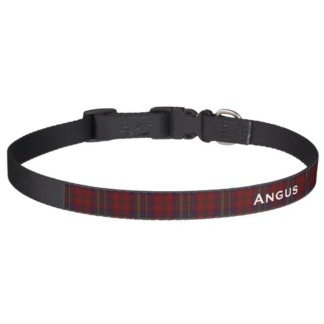 Classic MacClure Tartan Plaid Custom Dog Collar (Front)