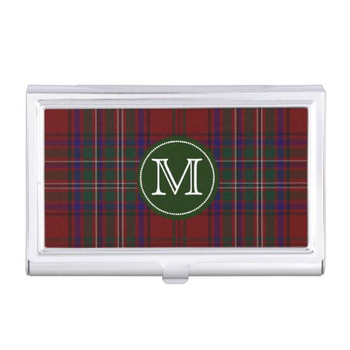 Classic MacClure Tartan Plaid Monogram Business Card Holder