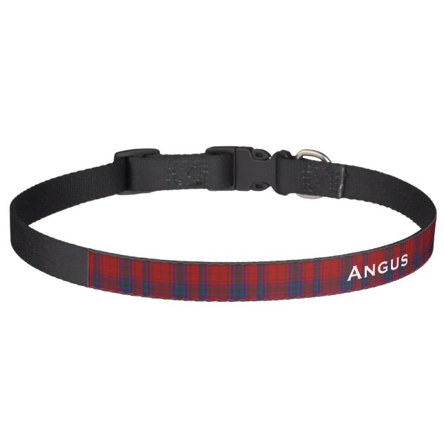 Classic MacDougall Tartan Plaid Custom Dog Collar (Front)