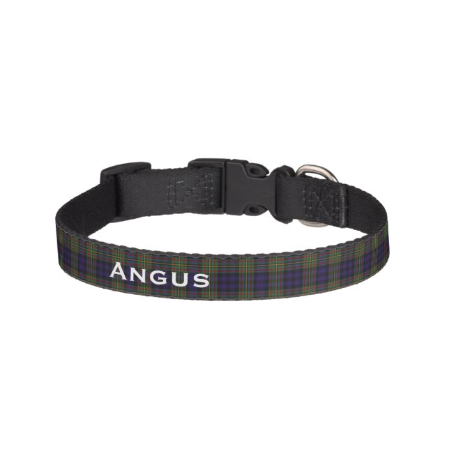 Classic MacLellan Tartan Plaid Custom Dog Collar (Front)