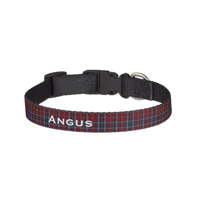 Classic MacTavish Tartan Plaid Custom Dog Collar (Front)