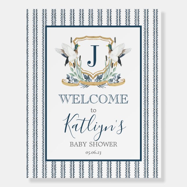 Classic Mallard Duck baby shower welcome sign (Front)