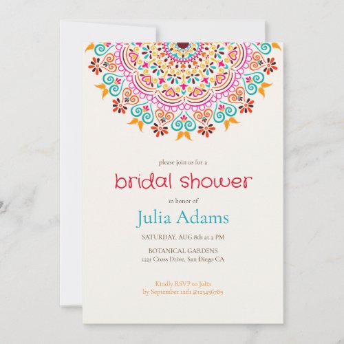 Classic Mandala Bridal Shower Invitation