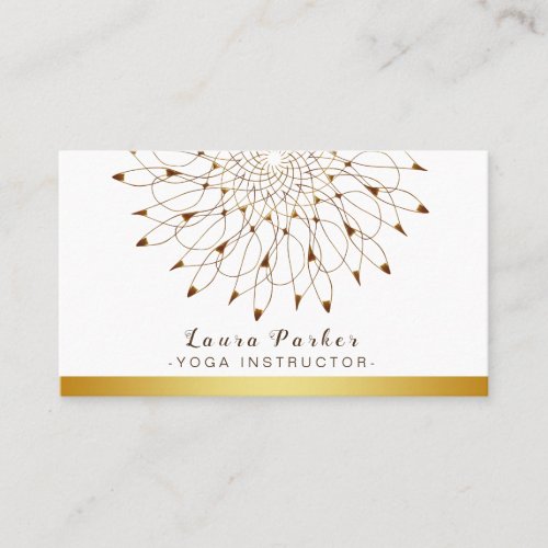 Classic Mandala Yoga Instructor Lotus Floral Business Card