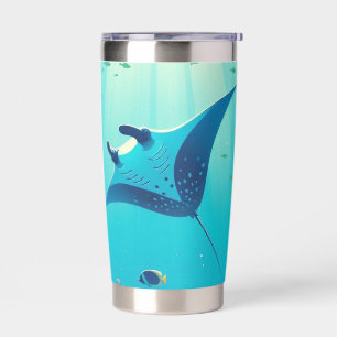 Classic, manta ray coastal art insulated tumbler