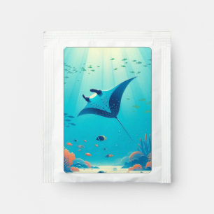 Classic, manta ray coastal art tea bag drink mix