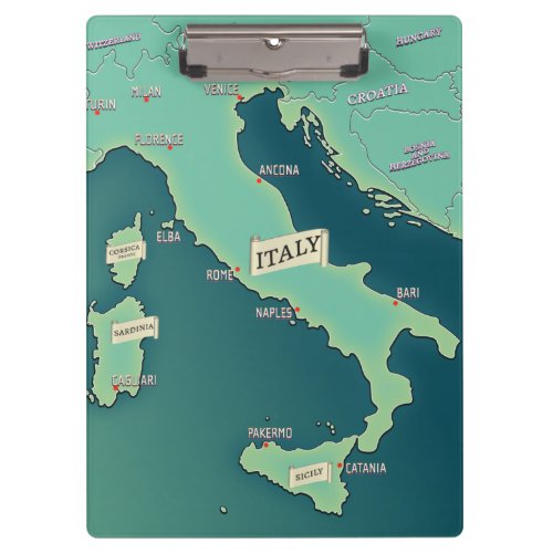 Classic Map Of Italy Clipboard