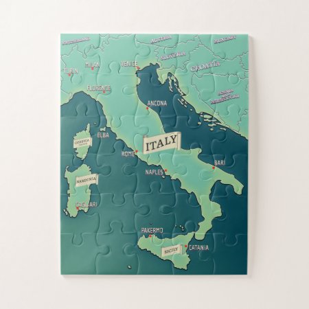 Classic Map Of Italy Jigsaw Puzzle