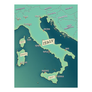 Classic Map Of Italy Photo Print