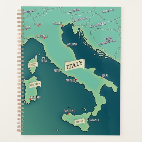 Classic Map Of Italy Planner