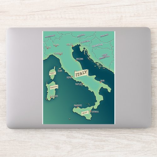 Classic Map Of Italy Sticker