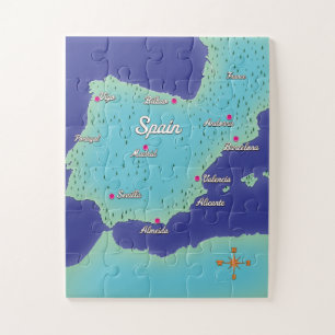 Classic Map Of Spain Jigsaw Puzzle