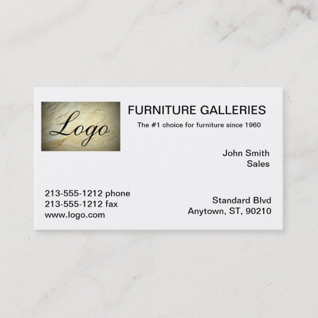 Classic Marble Logo Business Cards (Front)