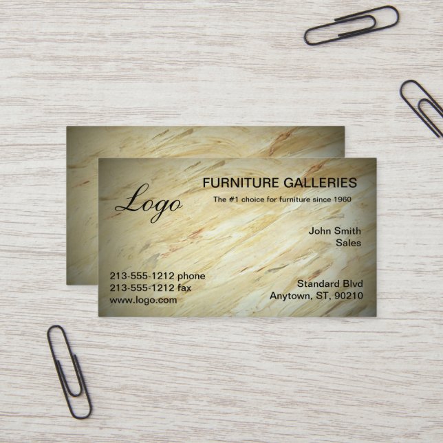 Classic Marble Logo Business Cards (Front/Back In Situ)