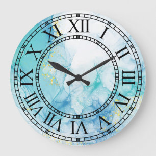 Classic Marble Roman Numerals Wall Clock