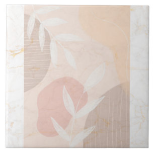 Classic Marble & Tropical Leaf Ceramic Tile