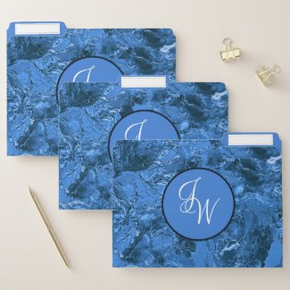 Classic Marbled Blue with Entwined Initials