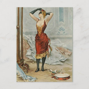 Classic Mardi Gras Woman Postcard