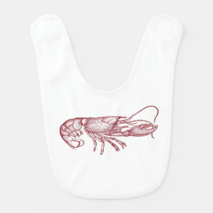 Classic Marine Etching - Lobster Baby Bib