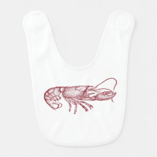 Classic Marine Etching - Lobster Baby Bib