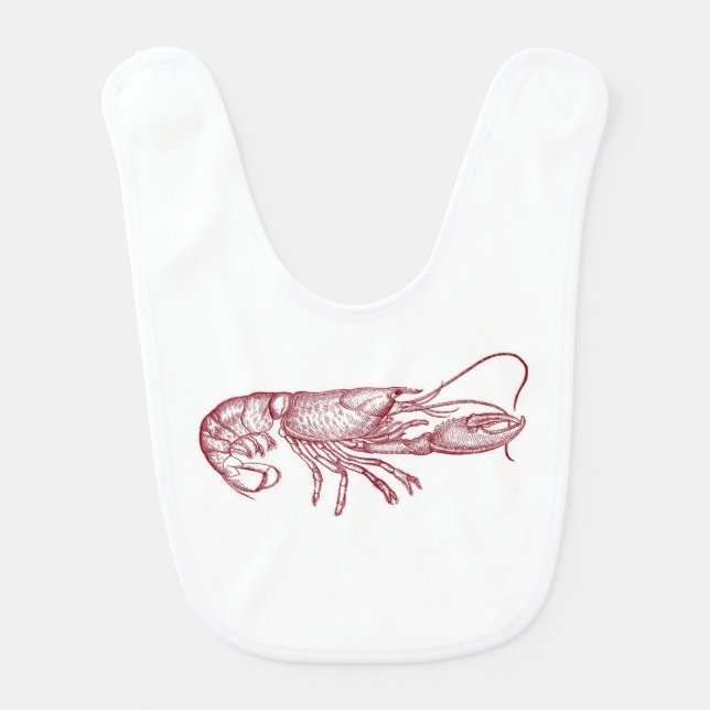 Classic Marine Etching - Lobster Baby Bib (Front)