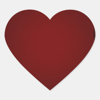 CLASSIC MAROON AND GOLD DESIGN HEART STICKER
