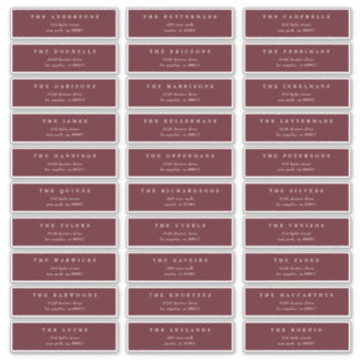 Classic Maroon Burgundy individual wedding address Sticker