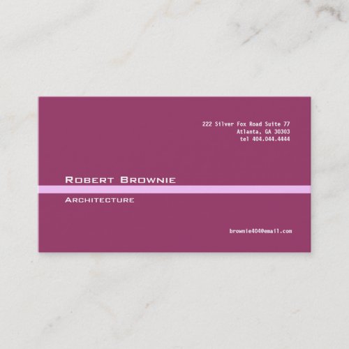 Classic Maroon Pink Line Business Card