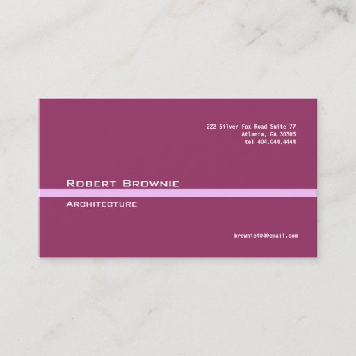 Customizable Classic Maroon Pink Line Business Card