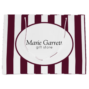 Classic Maroon Stripes Custom Large Gift Bag