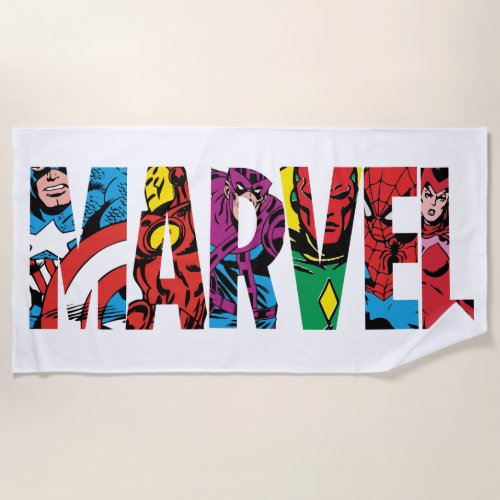 Classic Marvel Character Letter Logo Beach Towel
