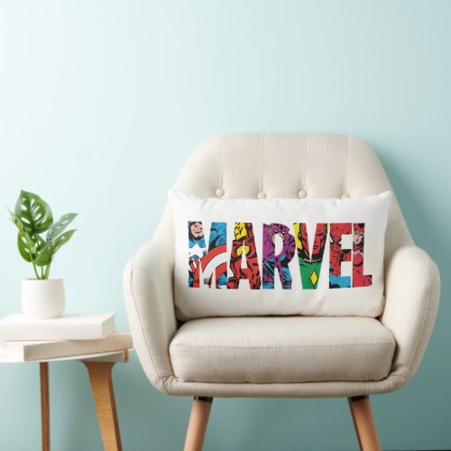 Classic Marvel Character Letter Logo Lumbar Pillow