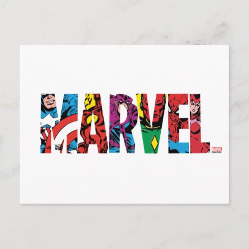 Classic Marvel Character Letter Logo Postcard