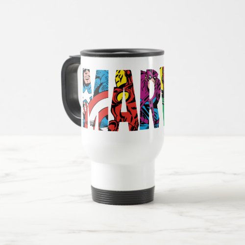 Classic Marvel Character Letter Logo Travel Mug